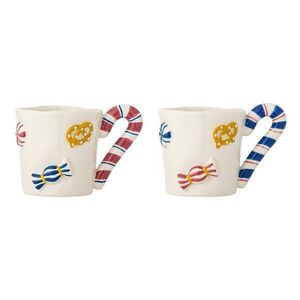 Kőedény csésze szett 2 db-os karácsonyi mintával 264 ml Candice – Bloomingville kép