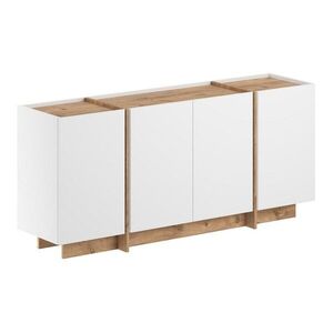 Fehér komód kábellyukkal borovi fenyő dekorral 180x80x45 cm Dorma – Kalune Design kép