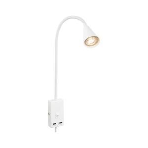Briloner 2175-016 - Flexibilis fali lámpa USB-porttal 1xGU10/10W/230V fehér 2175-016 kép