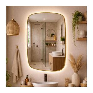 Baltica Design-LED Tükör háttérvilágítással STONE CALM 15W/230V 4500K 90x60 cm IP65 arany 5904107932651 kép
