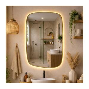 Baltica Design-LED Tükör háttérvilágítással STONE CALM 15W/230V 2700K 90x60 cm IP65 arany 5904107932675 kép