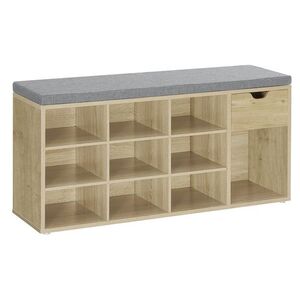 Cipőtartó pad szürke ülőkével és fiókkal TAYLOR ARTISAN 104x30x48 cm, fehér kép