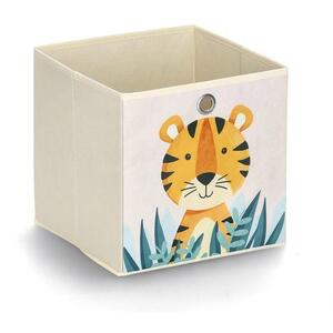 Zeller gyerekeknek, textil, bézs, tigris motívum 28×28×28 cm kép
