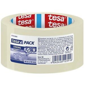 tesa STRONG Csomagolószalag, PP, akril, csendes, átlátszó, 66m: 50mm kép