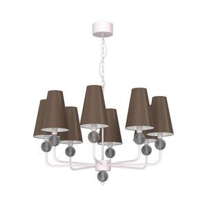 Láncos csillár GRENADA 8xE14/15W/230V barna/krémszínű 9074 kép