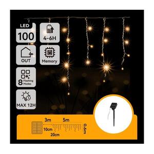B.V. - LED napelemes fényfüzér 100xLED/8 világítási mód 8x0, 6m IP65 meleg fehér B10201JG0 kép