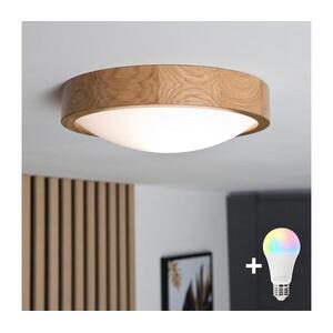 Brilagi-LED RGBW dimmelhető mennyezeti lámpa CARVALHO SLIM 1xE27/9W/230V Wi-Fi, tölgy, Ø 27 cm BG0741+AI0819 kép