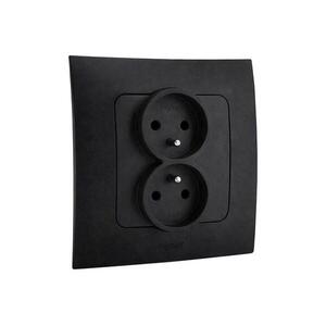Legrand - Dupla fali aljzat kerettel 250V/16A NILOE fekete LR0012+LR0002 kép