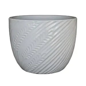 Virágcserép IP19-017 21x21x18 krém kép