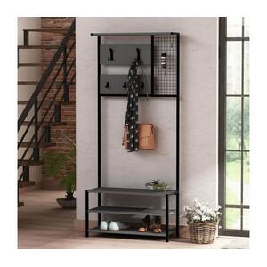Előszoba fal NOMAD 182x78 cm fekete/antracit 855DTE4019 kép