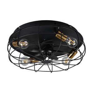 Matt fekete mennyezeti lámpa távirányítóval-ventilátorral Trondheim – Reality kép