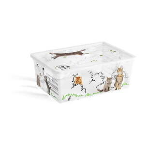 Fehér fedeles műanyag tárolódoboz 37x26x15 cm C Box Style – KIS kép