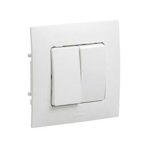 Legrand - Dupla kapcsoló č. 5 kerettel NILOE fehér LR0028+LR0023 kép