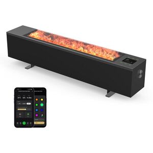 AENO FH2S okos fűtőtest, konvekciós + lánghatás, 2000 W, fekete szín kép