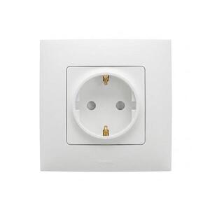 Legrand - SCHUKO fali konnektor 250V/16A NILOE kerettel, fehér LR0028+LR0113 kép