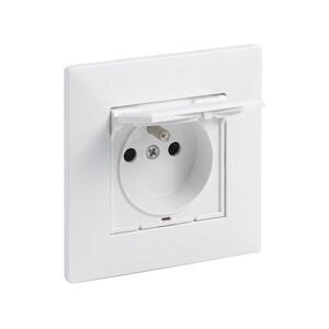Legrand - Kültéri háztartási aljzat 250V/16A kerettel NILOE STEP fehér LR0060+LR0083 kép