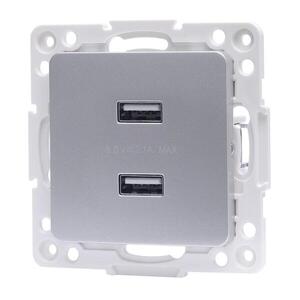 B.V. - keret nélküli USB tápaljzat 2x USB-A ezüst B20101QSE kép