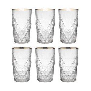 UPSCALE long drink pohár arany szegéllyel 460ml, 6 db-os készlet kép