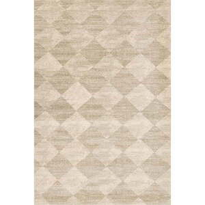 Bézs gyapjú szőnyeg 200x300 cm Agnus Checkered – Agnella kép