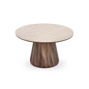 Dohányzóasztal, 80 cm, travertin / dió - DIABLESSE - Butopêa kép