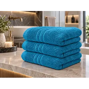 Comfort Maxi 100x180 cm azúrkék fürdőlepedő, 100% pamut kép
