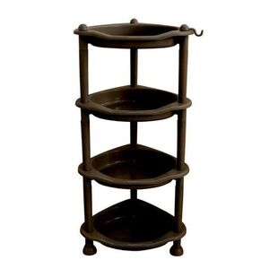 MEGA PLAST négyszintes sarokpolc, 78 × 25 × 33 cm, wenge kép
