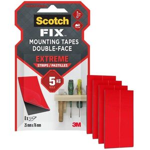 3M Scotch Oboustranné lepící pásky Extreme, 25 × 76 mm, 8 pásků, nosnost 5 kg kép