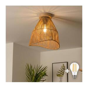 Brilagi - CERIA BOHO LED felületre szerelhető csillár 1xE27/40W/230V, átmérő 30 cm, barna/tölgy BG3985+EG781101 kép