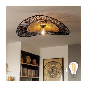 Brilagi - LED felületre szerelhető csillár CERIA BOHO 1xE27/40W/230V átm. 80cm fekete/barna/tölgy BG3985+EG781093 kép