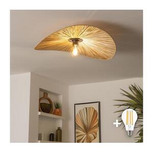 Brilagi - LED felületre szerelhető csillár CERIA BOHO 1xE27/40W/230V Ø 60 cm raffia/tölgy BG3985+EG781095 kép